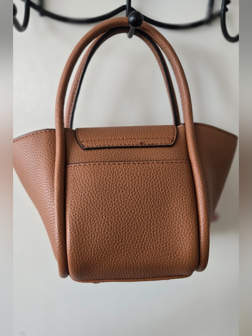 House Of LittleBunny Brown Pebbled Leather Mini Top-Handle Bag & Crossbody Strap - Picture 6 of 8